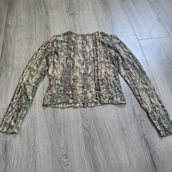 Whimsigoth Fairycore Forest Fairy Y2K Mesh Lace Sheer Top Earth Witch Grunge - Picture 2 of 8